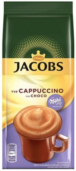 Напиток кофейный Jacobs cappuccino choco растворимый шоколадный, 500 гр., флоу-пак