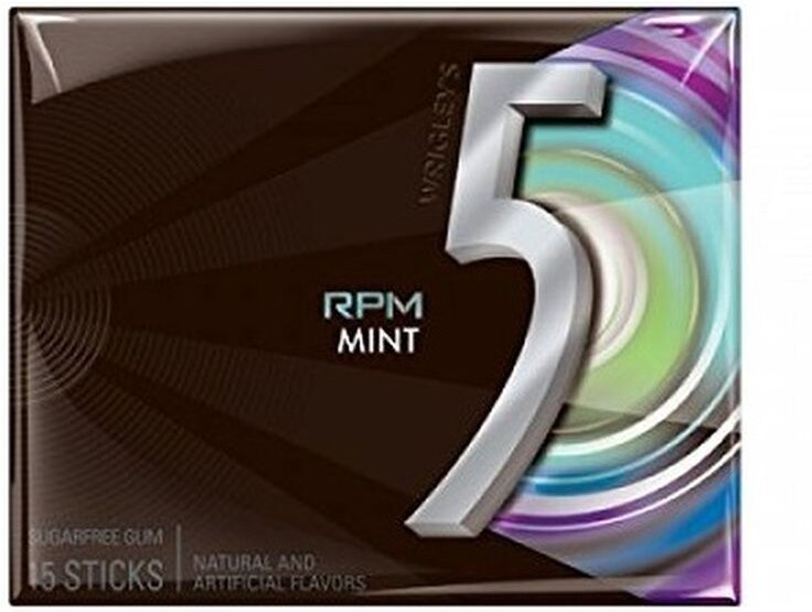 Five / Жевательная резинка Wrigley's 5 Five RPM MINT 15 пл. (США)