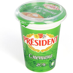 Сметана President 20 % 350 г бзмж