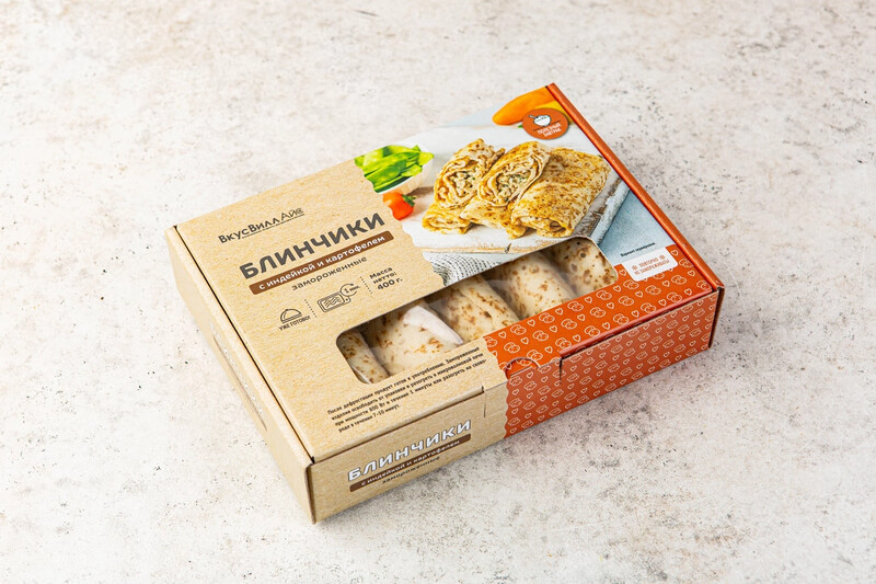 Блинчики с картофелем и индейкой, замороженные