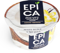 Йогурт Epica натуральный кокос ваниль 6.3% 130 г