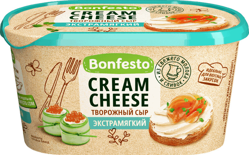 Сыр творожный Кремчиз экстрамягкий 70% Bonfesto 400г БЗМЖ