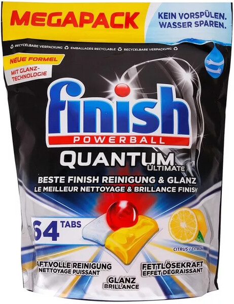 Таблетки для посудомоечных машин Finish Quantum Лимон 64 шт