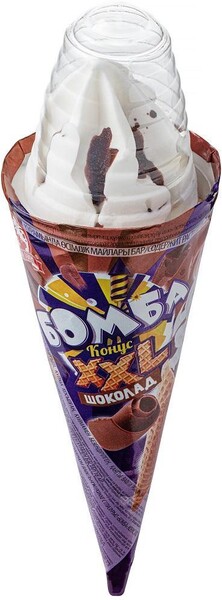 Мороженое Мишка на полюсе Рожок XXL бомба Шоколадный соус 145 гр., бумага