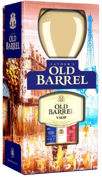 Коньяк Фазерс Олд Баррель Френч Эдишен 5 лет 40% 0,5л + стакан в п/у (Россия)