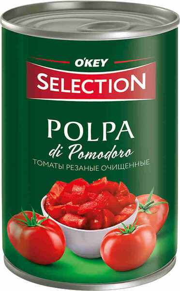 Помидоры резаные Okey Selection 400г ж/б