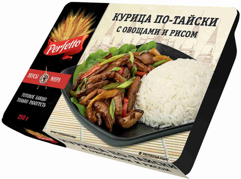 Курица По-тайски с овощами и рисом 250г Перфетто