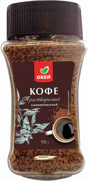 Кофе ОКЕЙ растворимый сублимированный ст/б 90 г