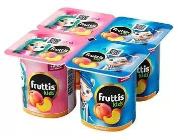 Продукт йогуртный Fruttis Kids персик, 110 гр., ПЭТ