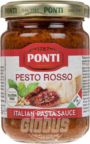 Соус песто Ponti Россо Pesto Rosso без глютена, 135 г
