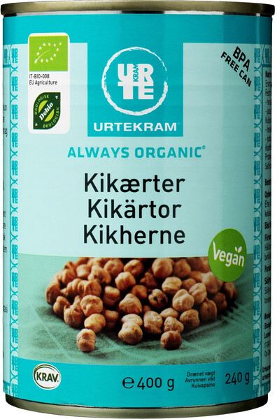Нут консервированный. Органический. Веган. 400 г