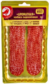 Колбаса сырокопченая АШАН Красная птица Ароматная, 100 г