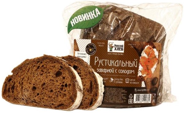 Хлеб Рустик заварной Рижский Хлеб с солодом, 250 г