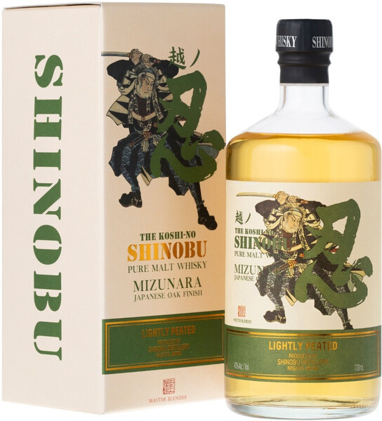 Виски японский «Shinobu Lightly Peated Pure Malt Mizunara Japanese Oak Finish» в подарочной упаковке, 0.7 л