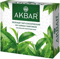 Чай зеленый Akbar 100 пакетиков по 2г Классический
