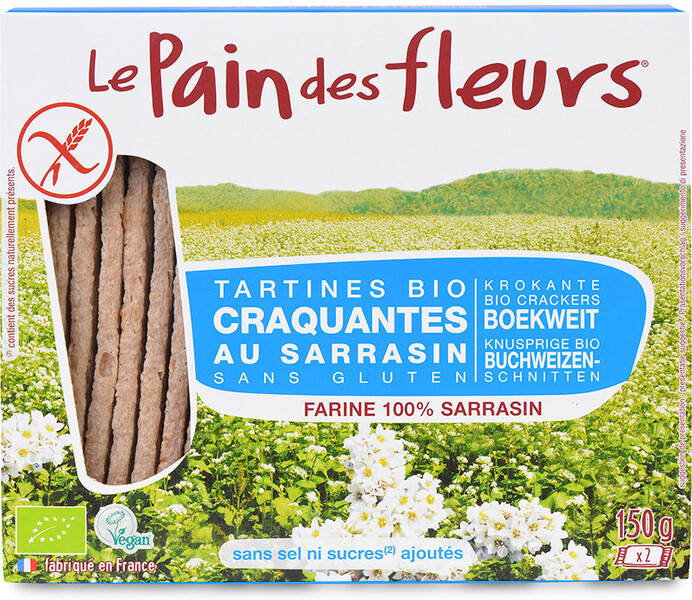 Хлебцы диетические из гречневой муки без соли Pain des fleurs 150 г Франция