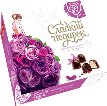 Набор конфет сладкий подарок лиловый Коммунарка, 260 гр., картон