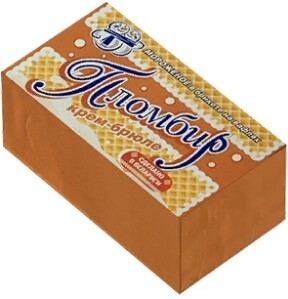 Мороженое Минский хладокомбинат №2 Пломбир крем-брюле в брикете на вафлях