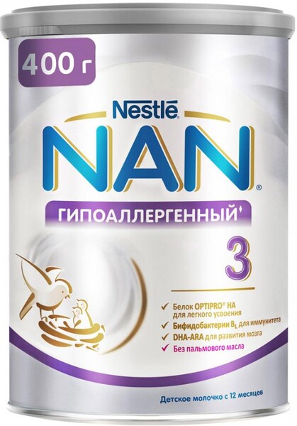 БЗМЖ Смесь молочная NAN 3 с 12мес 400г