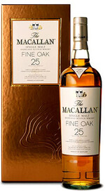 Виски шотландский «Macallan Fine Oak 25 Years Old» в подарочной упаковке, 0.7 л