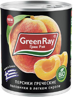 Персики консервированные GREEN RAY Греческие половинки в... X 1 штука