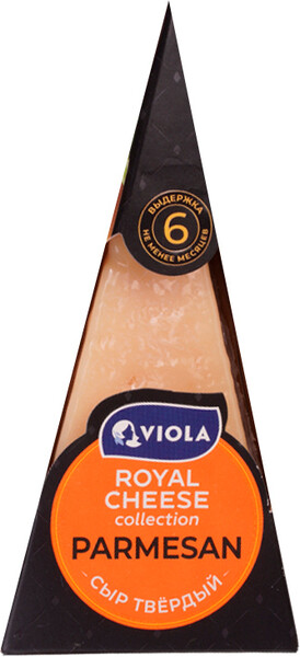 Сыр твёрдый Royal cheese collection Parmesan м.д.ж. в с.в. 40 % фасованный Viola 200г, Россия