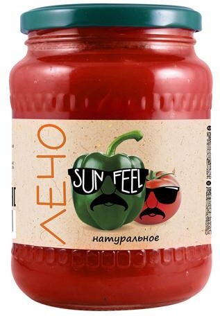 Лечо перец в томатном соусе Sun Feel, 700 гр., стекло