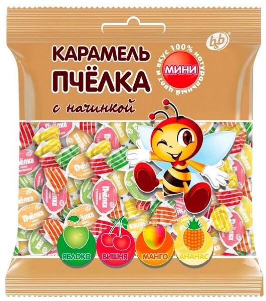 Конфеты микс b&b Задорная пчёлка, 250 гр., флоу-пак