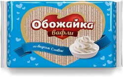 Вафли Обожайка со вкусом сливок, Пензенская кондитерская фабрика, 225 гр.