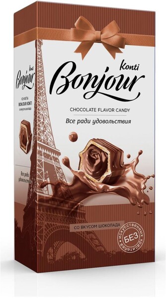 Конфеты Konti Bonjour со вкусом шоколада, 80 г