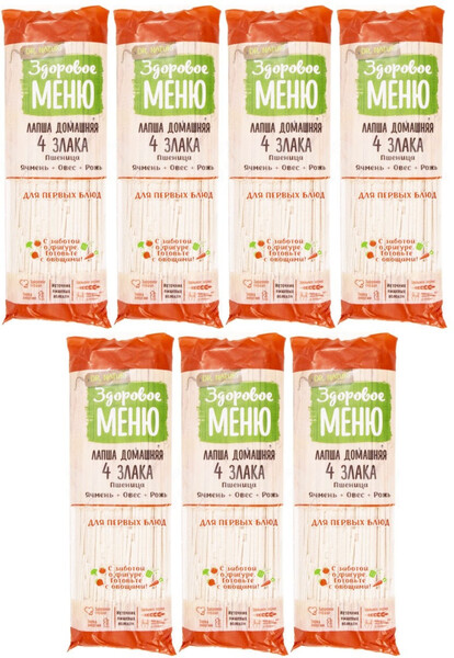 Макаронные изделия Здоровое меню Лапша Многозерновая 4 злака, 0.45кг