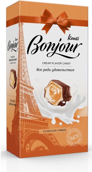 Конфеты Konti Bonjour со вкусом сливок, 80 г