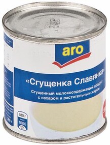 Сгущенка Aro Славянка с сахаром 8,5 % 370 г