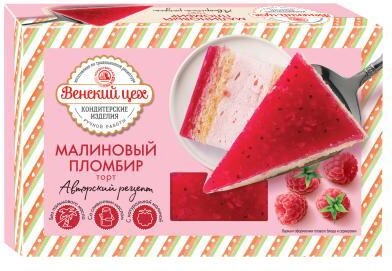 Торт Черёмушки Венский цех Малиновый пломбир 430 гр., картон