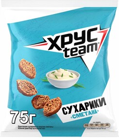 Сухарики ржано-пшеничные ХРУСTEAM Сметана, 75г Россия, 75 г
