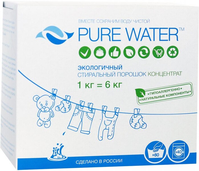 PURE WATER  Стиральный порошок 1кг