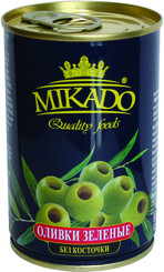 Оливки зеленые Mikado без косточки, 300 гр., ж/б