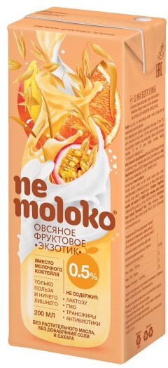 Напиток овсяный Nemoloko Экзотик 0.5%, 200 мл