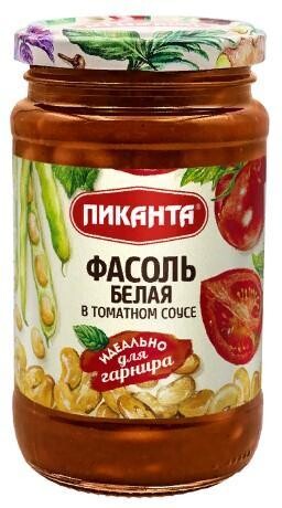 Фасоль белая «Пиканта» в томатном соусе, 390 г