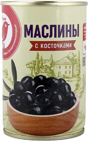 Маслины АШАН Красная птица с косточкой, 300 г