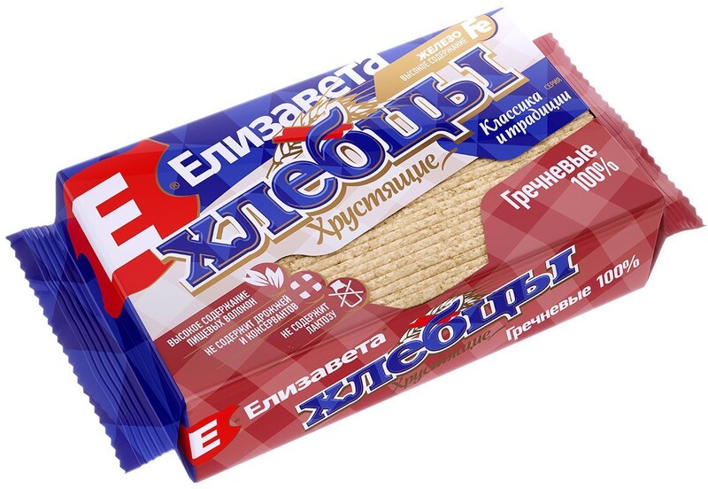 Хлебцы Хрустящие Елизавета 100% Гречневые 90 гр., флоу-пак