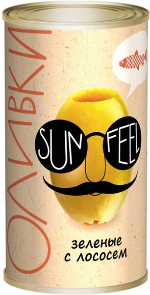 Оливки Sunfeel зеленые с лососем 300мл