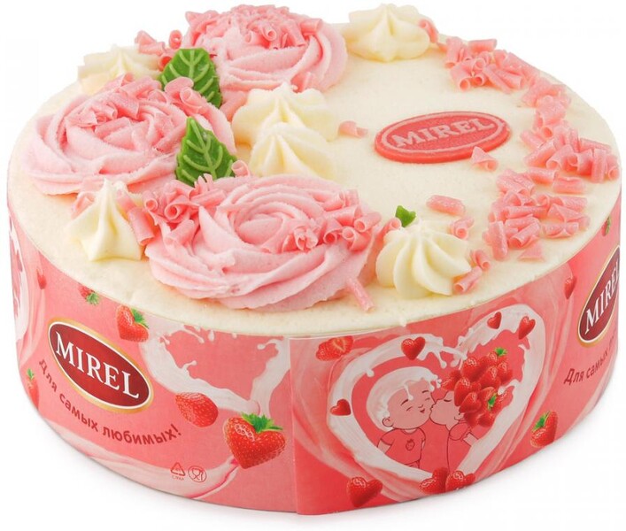 Торт Mirel Клубника со сливками замороженный 800 г