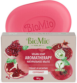 Мыло туалетное натуральное BioMio Bio-Soap 90г гранат и базилик