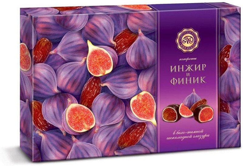 Инжир и финик в бело-темной шоколадной глазури, 240г
