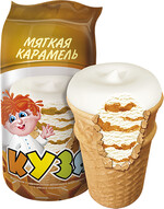 Мороженое ванильное с мягкой карамелью Кузя 70 гр., флоу-пак