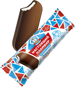 Эск. НАСТОЯЩИЙ ПЛОМБИР ваниль в шоколаде в фольге 70гр.по 40 Ф/Ф