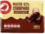 Масло сливочное АШАН Красная птица шоколадное 62% БЗМЖ, 180 г