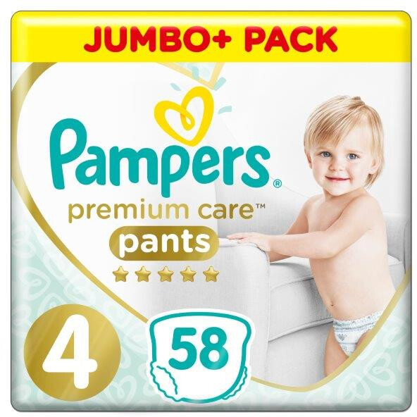 Подгузники-трусики PAMPERS  Premium Care Pants д/мальч и девочек Maxi (9-15 кг) 58шт