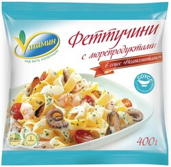 Феттучини Vитамин с морепродуктами в соусе Неаполитано свежемороженная 400 г